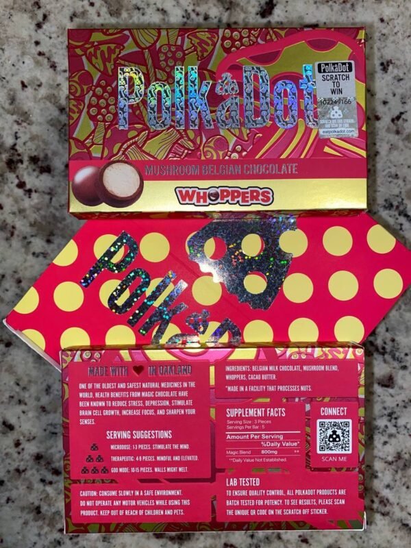 Polkadot mushroom chocolate bar ingredients