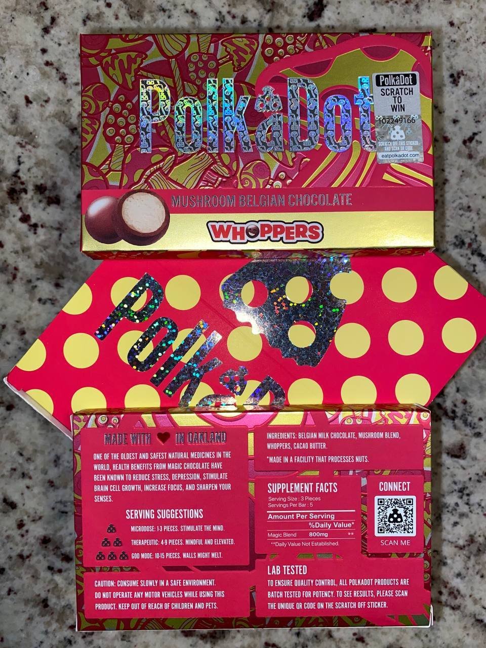 Polkadot mushroom chocolate bar ingredients